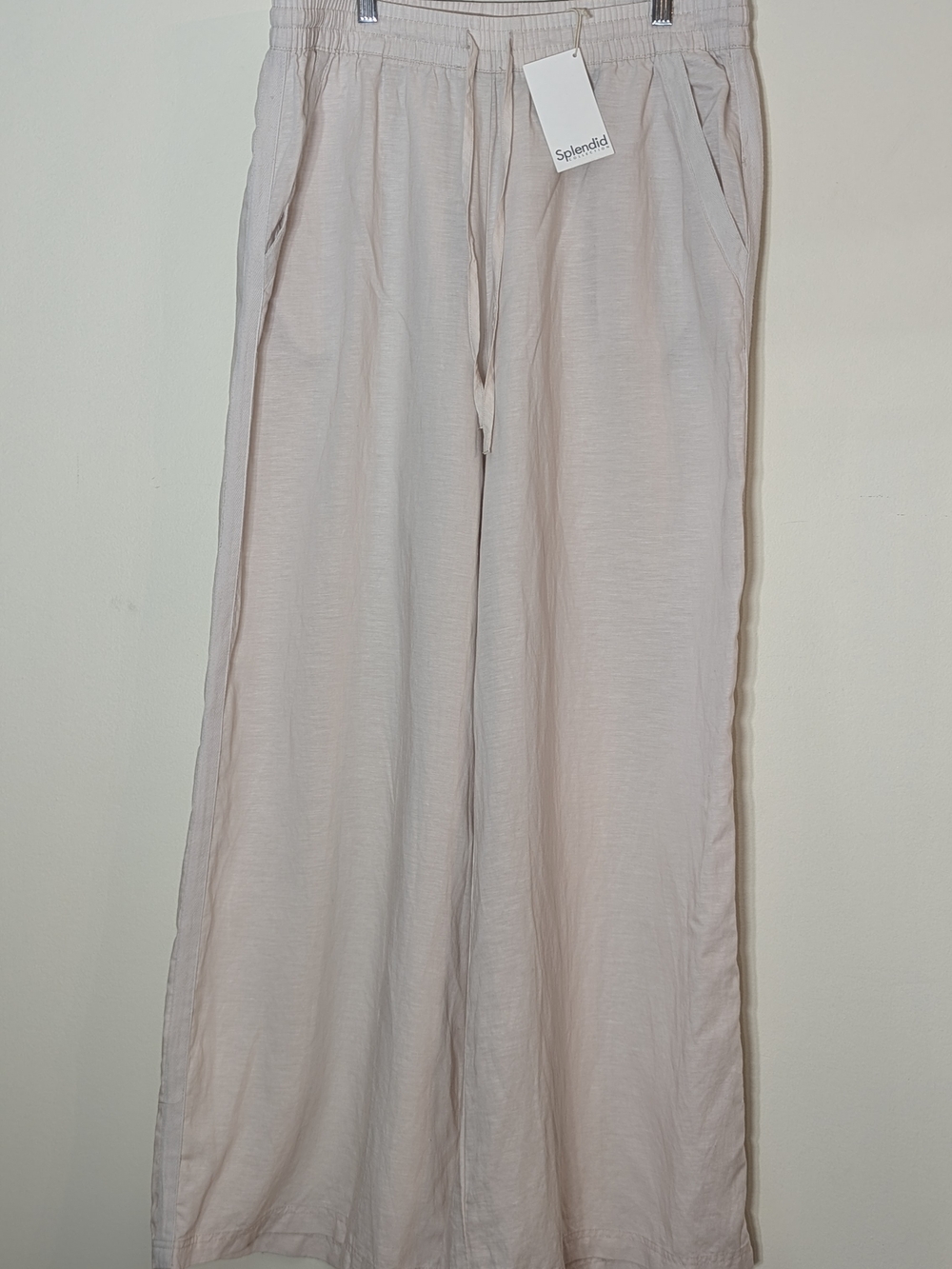 Deluxe Wide-leg With side  stripes Linen Summer Pants by SPLENDID/ NEW with Tags